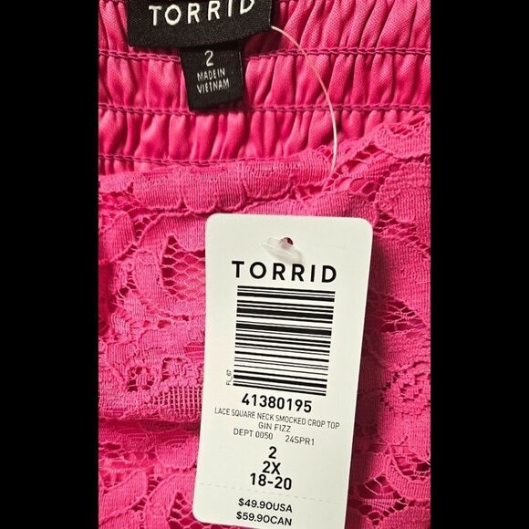 NWT TORRID Plus Size Crop Lace Smocked Tank Top - Picture 12 of 15